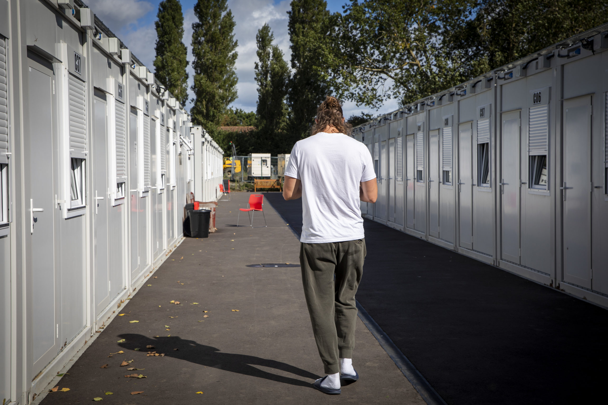 A temporary prison housing block built on spare land inside HMP Standford Hill. (Photo by Andy Aitchison)