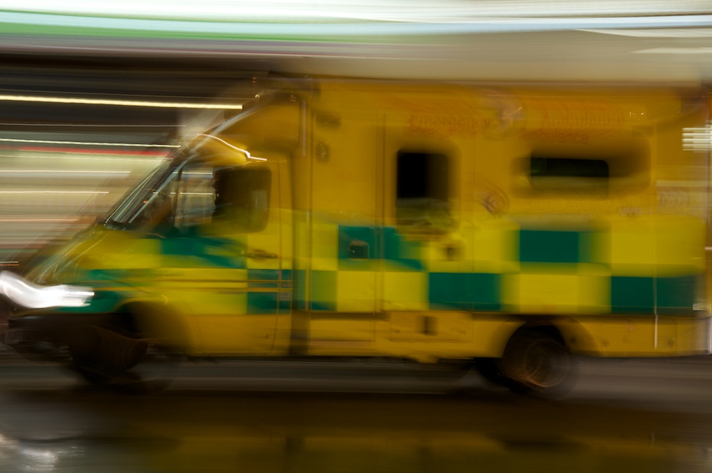 Speeding ambulance, from Flickr, Creative Comms, morebyless