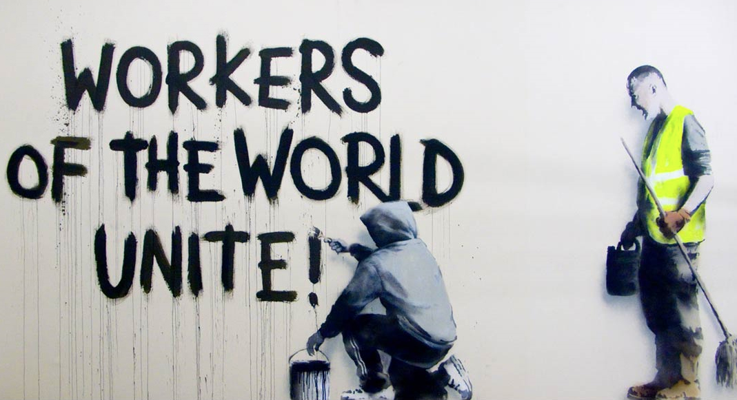 workers of the world, banksy