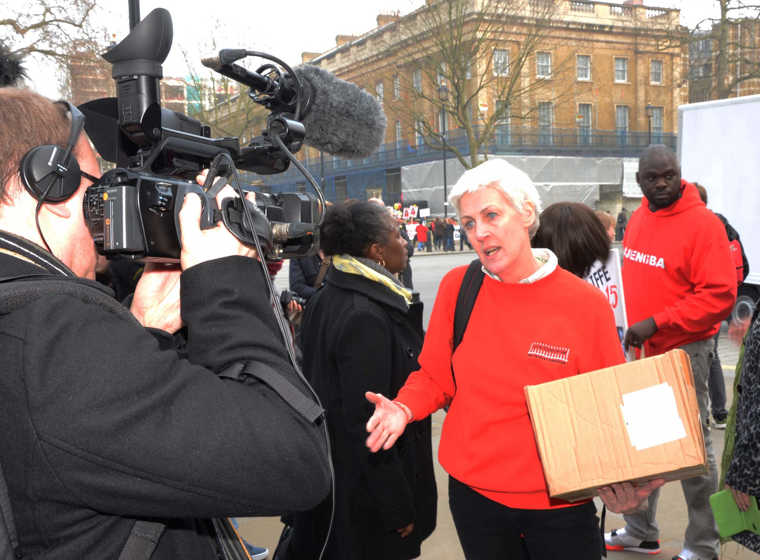 JENGbA's Gloria Morrison being interviewed